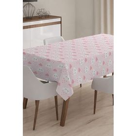 RealHomes Pembe Bulut Resimli Dijital Baskılı 3D 140x220 cm Masa Örtüsü