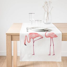 Realhomes Pembe Flamingo Desenli Dijital Baskılı Süet Runner
