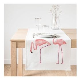 Realhomes Pembe Flamingo Desenli Dijital Baskılı Süet Runner