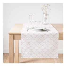Realhomes Pembe Geometrik Desenli Dijital Baskılı Dekoratif Süet Runner
