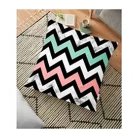 RealHomes Pembe Mavi Geometrik Mermer Zeminli Dijital Baskılı 70x70 cm Yer Minderi