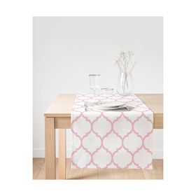 Realhomes Pembe Renkli Ogea Desenli Dijital Baskılı Modern Tasarım Süet Runner