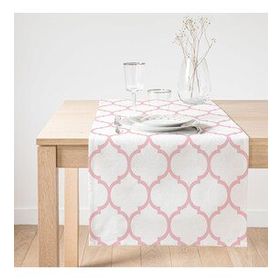 Realhomes Pembe Renkli Ogea Desenli Dijital Baskılı Modern Tasarım Süet Runner