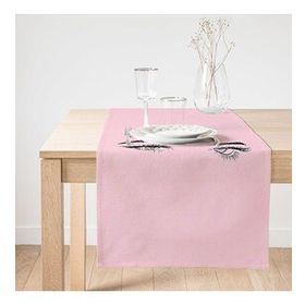 Realhomes Pembe Zeminde Kirpik Motifli Özel Tasarım Süet Runner
