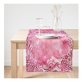 Realhomes Pembe Zeminli Dijital Baskılı Modern Süet Runner