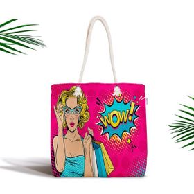 RealHomes Pempe Pop Art Wow Tasarımlı Fermuarlı Modern Kumaş Çanta