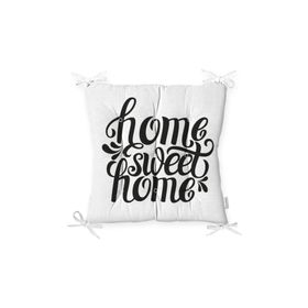 RealHomes Pofi-606 Home Sweet Home Dijital Baskılı Pofidik Kare Sandalye Minderi