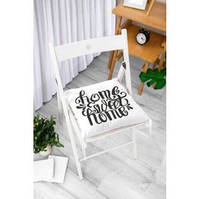 RealHomes Pofi-606 Home Sweet Home Dijital Baskılı Pofidik Kare Sandalye Minderi