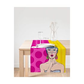 Realhomes Pop Art Dijital Baskılı Dekoratif Özel Tasarım Süet Runner