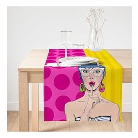 Realhomes Pop Art Dijital Baskılı Dekoratif Özel Tasarım Süet Runner
