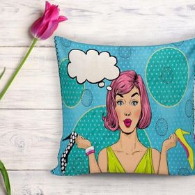 RealHomes Pop Art Dijital Baskılı Dekoratif Yastık Kırlent Kılıfı