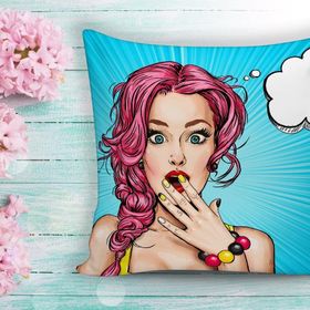 RealHomes Pop Art Dijital Baskılı Dekoratif Yastık Kırlent Kılıfı