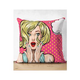 RealHomes Pop Art Dijital Baskılı Dekoratif Yastık Kırlent Kılıfı