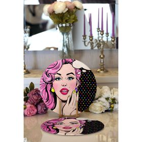 RealHomes Pop Art Retro Dijital Baskılı Modern 2 1 Yuvarlak Servis Altlığı Supla