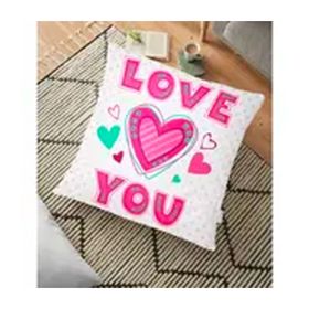 RealHomes Puanlı Love You Baskıılı Dijital Baskılı 70x70 cm Yer Minderi