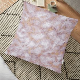 RealHomes Pudra Renkli Mermer Desenli Dijital Baskılı 70x70 cm Yer Minderi