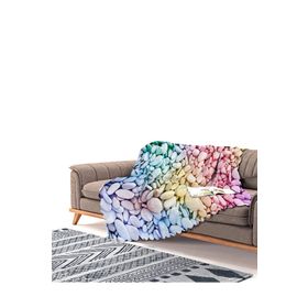 Realhomes Renkli Çakıl Taşları Motifli Dijital Baskılı Modern Püsküllü Şönil Üçgen Runner