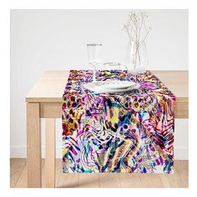 Realhomes Renkli Leopar Desenli Dijtal Baskılı Modern Süet Runner