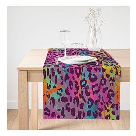 Realhomes Renkli Leopar Desenli Dijtal Baskılı Modern Süet Runner