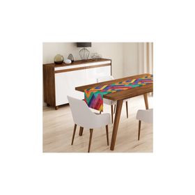 Realhomes RUNNER3745 Mavi Zeminde Renkli Çiçekler Modern Runner