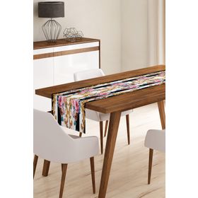 Realhomes RUNNER3745 Mavi Zeminde Renkli Çiçekler Modern Runner