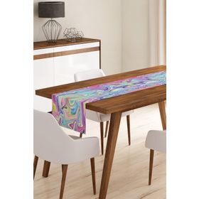 Realhomes RUNNER3865 Ebru Desenli Dijital Baskılı Modern Runner