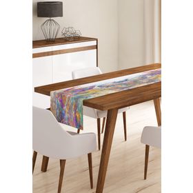 Realhomes RUNNER3896 Mavi Suluboya Desenli Dijital Baskılı Modern Runner