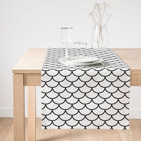 Realhomes Siyah Geometrik Desenli Dijital Baskılı Modern Süet Runner