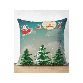 Realhomes Suet-K-855 Çift Taraflı Christmas Temalı Dijital Baskılı Süet Yastık Kırlent Kılıfı