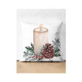 Realhomes Suet-K10179 Özel Tasarım Christmas Temalı Dijital Baskılı Modern Süet Yastık Kırlent Kılıfı