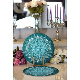 RealHomes Weave Mandala Desenli Modern 2 1 Yuvarlak Servis Altlığı Supla