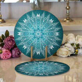 RealHomes Weave Mandala Desenli Modern 2 1 Yuvarlak Servis Altlığı Supla