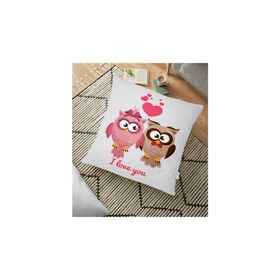 RealHomes YER-272 I Love You Desenli Modern Tasarımlı Dekoratif 70x70 cm Yer Minderi
