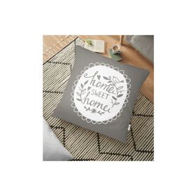 RealHomes YER-307 Home Sweet Home Dijital Baskılı Dekoratif 70x70 cm Yer Minderi