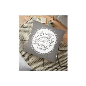 RealHomes YER-307 Home Sweet Home Dijital Baskılı Dekoratif 70x70 cm Yer Minderi