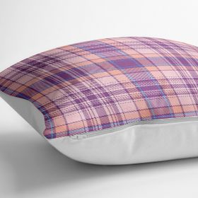 RealHomes YER-3086 Lila Ekose Desenli Dekoratif 70x70 cm Yer Minderi