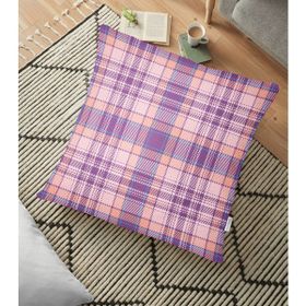 RealHomes YER-3086 Lila Ekose Desenli Dekoratif 70x70 cm Yer Minderi