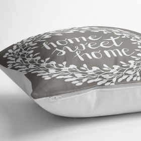 RealHomes YER-310 Home Sweet Home Dijital Baskılı Dekoratif 70x70 cm Yer Minderi