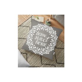 RealHomes YER-310 Home Sweet Home Dijital Baskılı Dekoratif 70x70 cm Yer Minderi