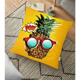 RealHomes YER-3178 Pop Art Temalı Ananas Özel Tasarım 70x70 cm Yer Minderi