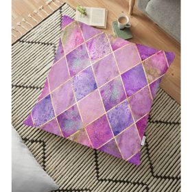 RealHomes YER-3179 Geometrik Açık Pudra Modern 70x70 cm Yer Minderi