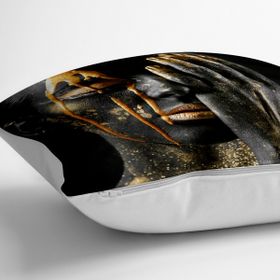 RealHomes YER-3339 Gold Afrika Woman Tasarımlı 3D Modern 70x70 cm Yer Minderi