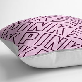 RealHomes YER-3397 Açık Pempe Pink Yazılı Modern Dekoratif 70x70 cm Yer Minderi