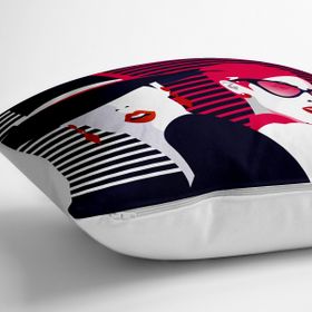 RealHomes YER-3398 Fashion Womens Popart Modern Tasarımlı 70x70 cm Yer Minderi