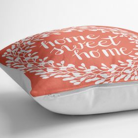 RealHomes YER-505 Home Sweet Home Dijital Baskılı Dekoratif 70x70 cm Yer Minderi