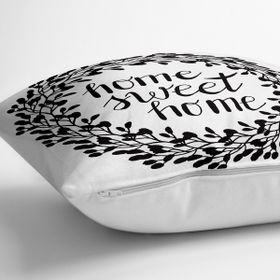 RealHomes YER-601 Home Sweet Home Dijital Baskılı Dekoratif 70x70 cm Yer Minderi