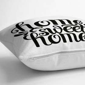 RealHomes YER-606 Home Sweet Home Dijital Baskılı Dekoratif 70x70 cm Yer Minderi