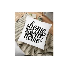 RealHomes YER-606 Home Sweet Home Dijital Baskılı Dekoratif 70x70 cm Yer Minderi