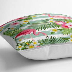 Realhomes YER-728 Flamingo Desen Dijital Baskılı Modern 70x70 cm Yer Minderi