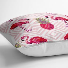 Realhomes YER-920 Flamingo Desenli Dijital Baskılı 70x70 cm Yer Minderi